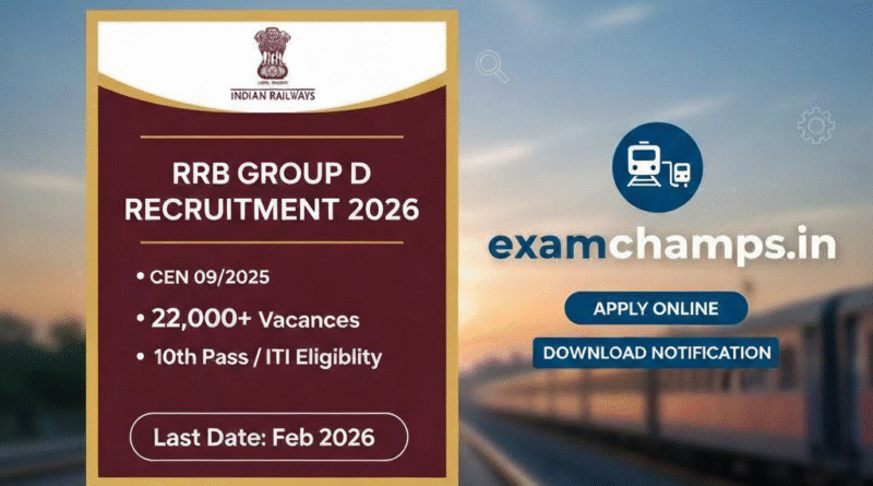 RRB Group D Recruitment 2026 Notification PDF - examchamps.in