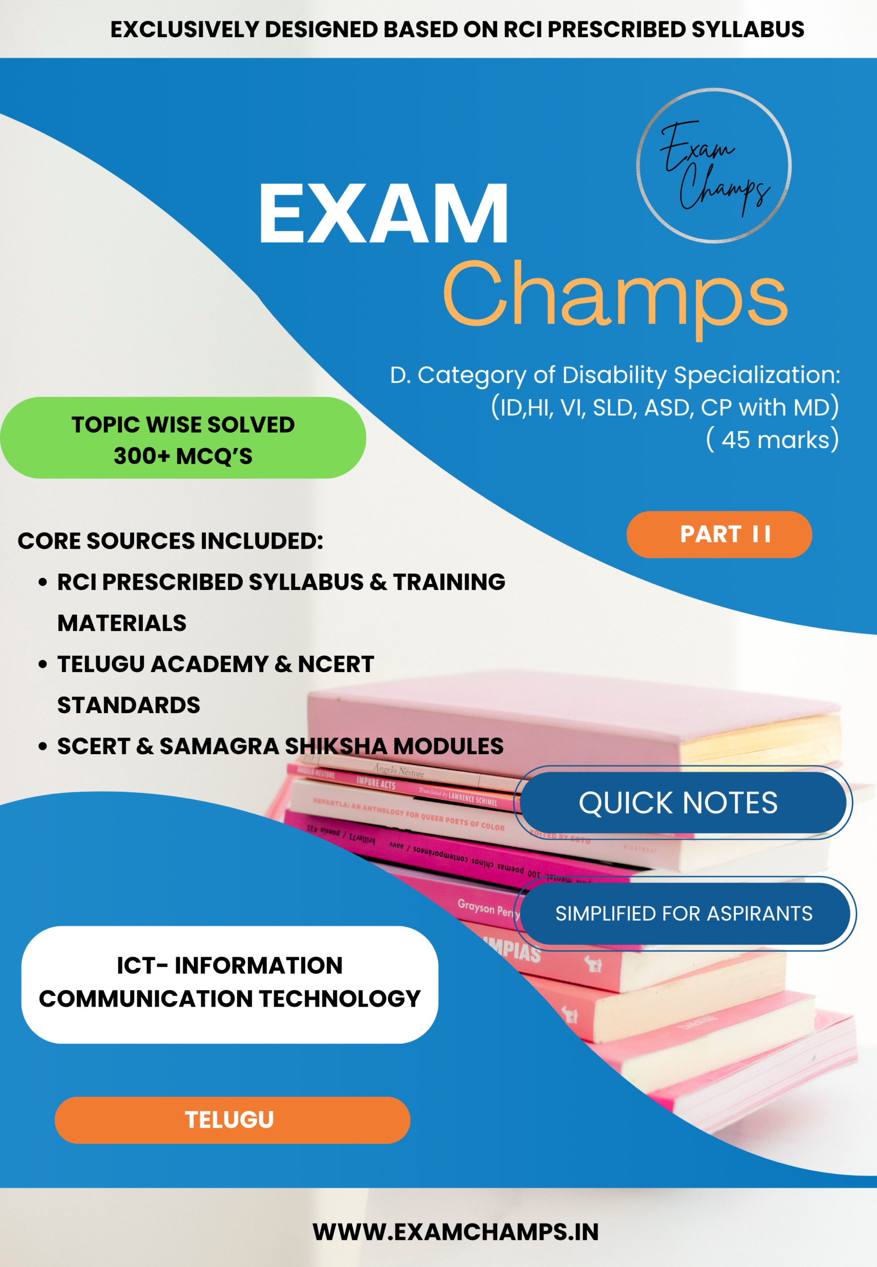 Comprehensive ICT Guide for Special Education (RCI Syllabus) – Topic-Wise Solved 300+ MCQs & Study Notes PDF