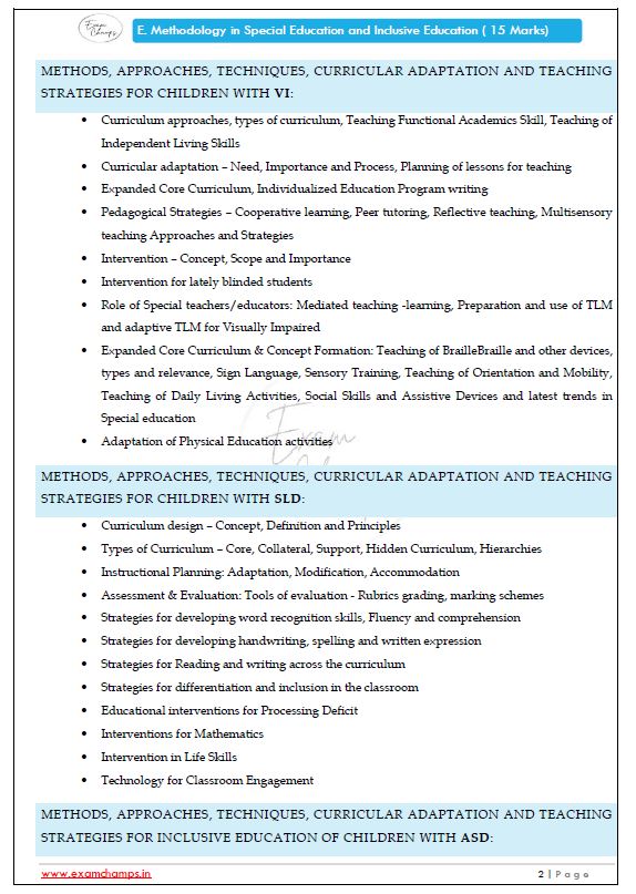 Methodology in Special Education and Inclusive Education (Specialized Study Guide) 15 Marks - Image 3